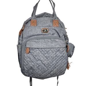 Grey Dikaslon Quilted Multipurpose Diaper Bag Back Pack